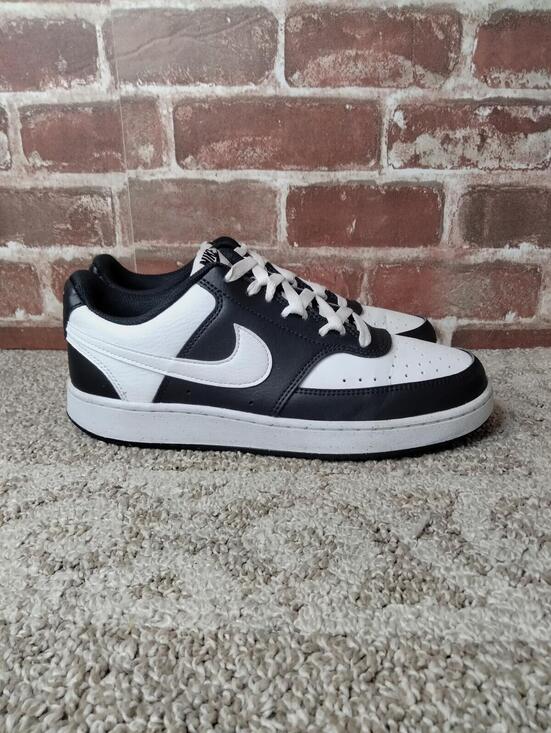 Nike Shoes - Nike Court Low Shoes Womens Size 9 Court Vision Leather Black White Basketball